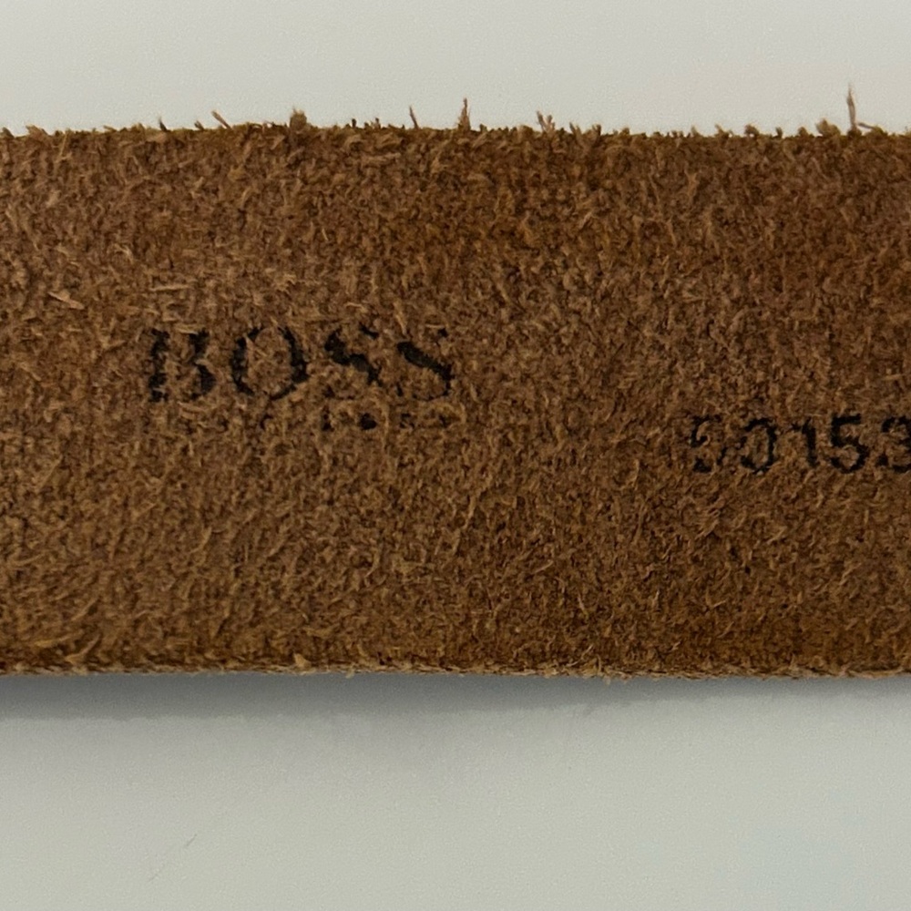 Rare Vintage Hugo Boss Leather Belt • Handmade Italy • Germany Label • Brown 26 - Picture 5 of 11